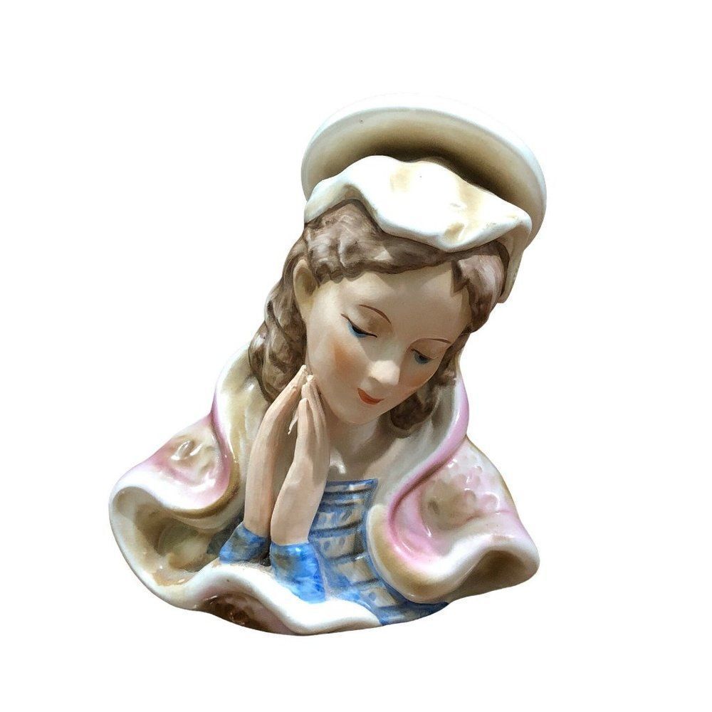 Vintage Sanmyro Our Lady Of Sorrows Virgin Mother Mary Bust Figurine Japan